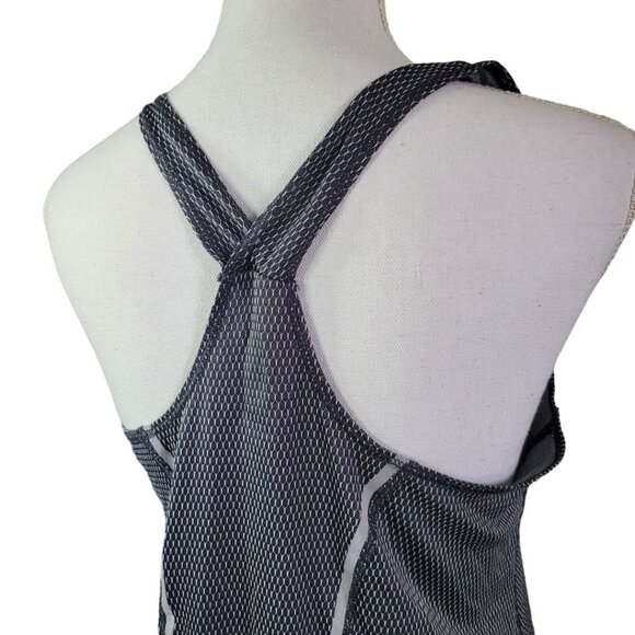 Athletic Racerback Tank Top Grey Textured Stitching Womens M Running Exercise - Picture 4 of 8